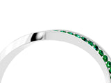 White gold Pavé Round Emerald Twist Band_10