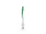 White gold Pavé Round Emerald Twist Band_25