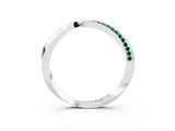 White gold Pavé Round Emerald Twist Band_38