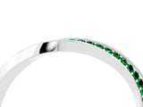 White gold Pavé Round Emerald Twist Band_39
