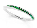 White gold Pavé Round Emerald Twist Band_7