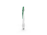 White gold Pavé Round Emerald Twist Band_8