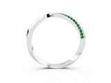 White gold Pavé Round Emerald Twist Band_9