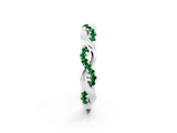 White gold Pavé Round Emerald Twist Eternity Band with Shared Prong Setting_20