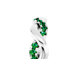 White gold Pavé Round Emerald Twist Eternity Band with Shared Prong Setting_23