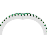 White gold Pavé Round Emerald V-Shaped Chevron Band with Shared Prong Setting_10