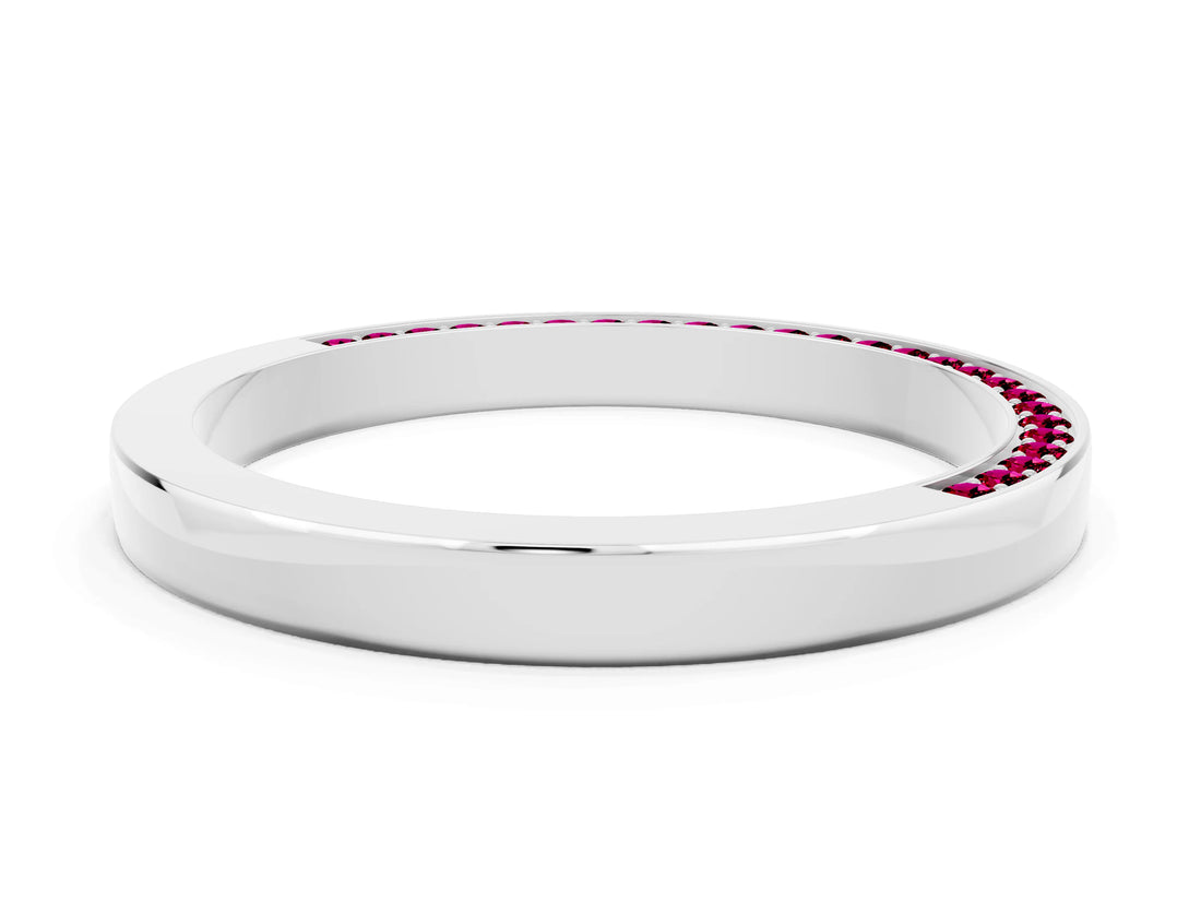White gold Pavé Round Garnet Channel Set Band_30