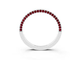 White gold Pavé Round Garnet Channel Set Band_33