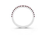 White gold Pavé Round Garnet Chevron Band with Shared Prong Setting_9