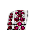 White gold Pavé Round Garnet Crossover Band with Bead Prong Setting_11