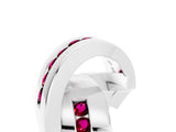 White gold Pavé Round Garnet Crossover Band with Channel Setting_11