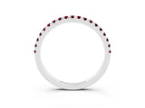 White gold Pavé Round Garnet Half Eternity Band with Shared Prong Setting_9