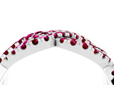 White gold Pavé Round Garnet Infinity Twist Band with Shared Prong Setting_10
