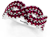White gold Pavé Round Garnet Infinity Twist Band with Shared Prong Setting_11