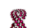 White gold Pavé Round Garnet Infinity Twist Band with Shared Prong Setting_15