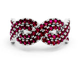 White gold Pavé Round Garnet Infinity Twist Band with Shared Prong Setting_6