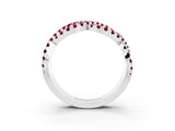 White gold Pavé Round Garnet Infinity Twist Band with Shared Prong Setting_9