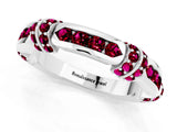White gold Pavé Round Garnet Link Band with Bezel Setting_19