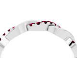 White gold Pavé Round Garnet Twist Eternity Band with Shared Prong Setting_34