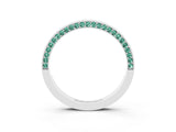White gold Pavé Round Green Sapphire Channel Set Band_21