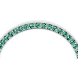 White gold Pavé Round Green Sapphire Channel Set Band_22
