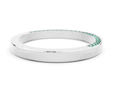 White gold Pavé Round Green Sapphire Channel Set Band_30