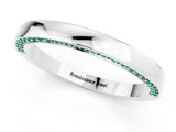 White gold Pavé Round Green Sapphire Channel Set Band_31