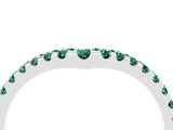 White gold Pavé Round Green Sapphire Chevron Band with Shared Prong Setting_10