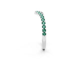 White gold Pavé Round Green Sapphire Chevron Band with Shared Prong Setting_8
