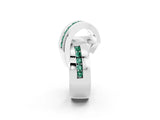 White gold Pavé Round Green Sapphire Crossover Band with Channel Setting_8