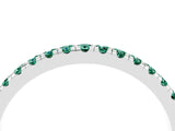 White gold Pavé Round Green Sapphire Half Eternity Band with Shared Prong Setting_10