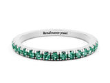 White gold Pavé Round Green Sapphire Half Eternity Band with Shared Prong Setting_6