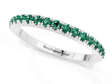 White gold Pavé Round Green Sapphire Half Eternity Band with Shared Prong Setting_7