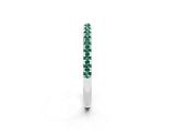 White gold Pavé Round Green Sapphire Half Eternity Band with Shared Prong Setting_8