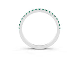 White gold Pavé Round Green Sapphire Half Eternity Band with Shared Prong Setting_9