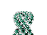 White gold Pavé Round Green Sapphire Infinity Twist Band with Shared Prong Setting_15