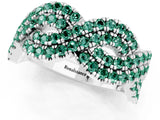 White gold Pavé Round Green Sapphire Infinity Twist Band with Shared Prong Setting_7
