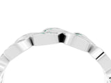 White gold Pavé Round Green Sapphire Interlocking Eternity Band with Bezel Prong Setting_10
