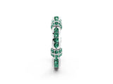 White gold Pavé Round Green Sapphire Link Band with Bezel Setting_20
