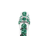 White gold Pavé Round Green Sapphire Link Band with Bezel Setting_23