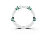 White gold Pavé Round Green Sapphire Link Band with Bezel Setting_33