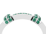 White gold Pavé Round Green Sapphire Link Band with Bezel Setting_34