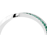 White gold Pavé Round Green Sapphire Twist Band_10