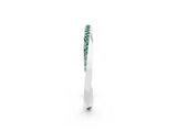 White gold Pavé Round Green Sapphire Twist Band_26