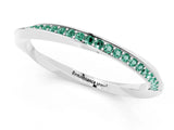 White gold Pavé Round Green Sapphire Twist Band_7