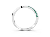 White gold Pavé Round Green Sapphire Twist Band_9