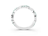 White gold Pavé Round Green Sapphire Twist Eternity Band with Shared Prong Setting_21