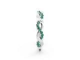 White gold Pavé Round Green Sapphire Twist Eternity Band with Shared Prong Setting_32