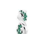 White gold Pavé Round Green Sapphire Twist Eternity Band with Shared Prong Setting_35