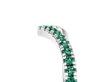 White gold Pavé Round Green Sapphire V-Shaped Chevron Band with Shared Prong Setting_11